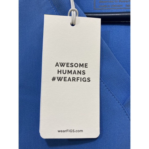 Figs Catrina Scrub Top M Ceil Blue Aya Healthcare Embroider Nurse Doctor Medical - Picture 7 of 11